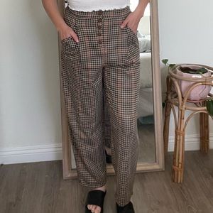 Free People Posey Plaid Pants M